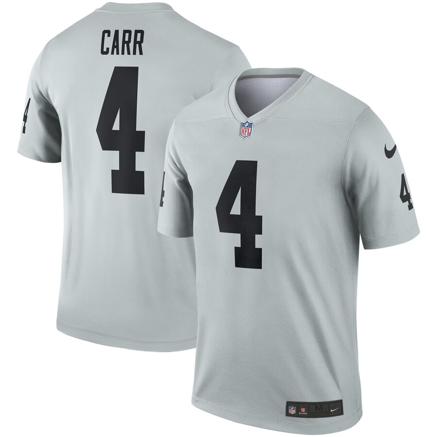 Men Oakland Raiders #4 Carr Grey Limited NFL Jerseys